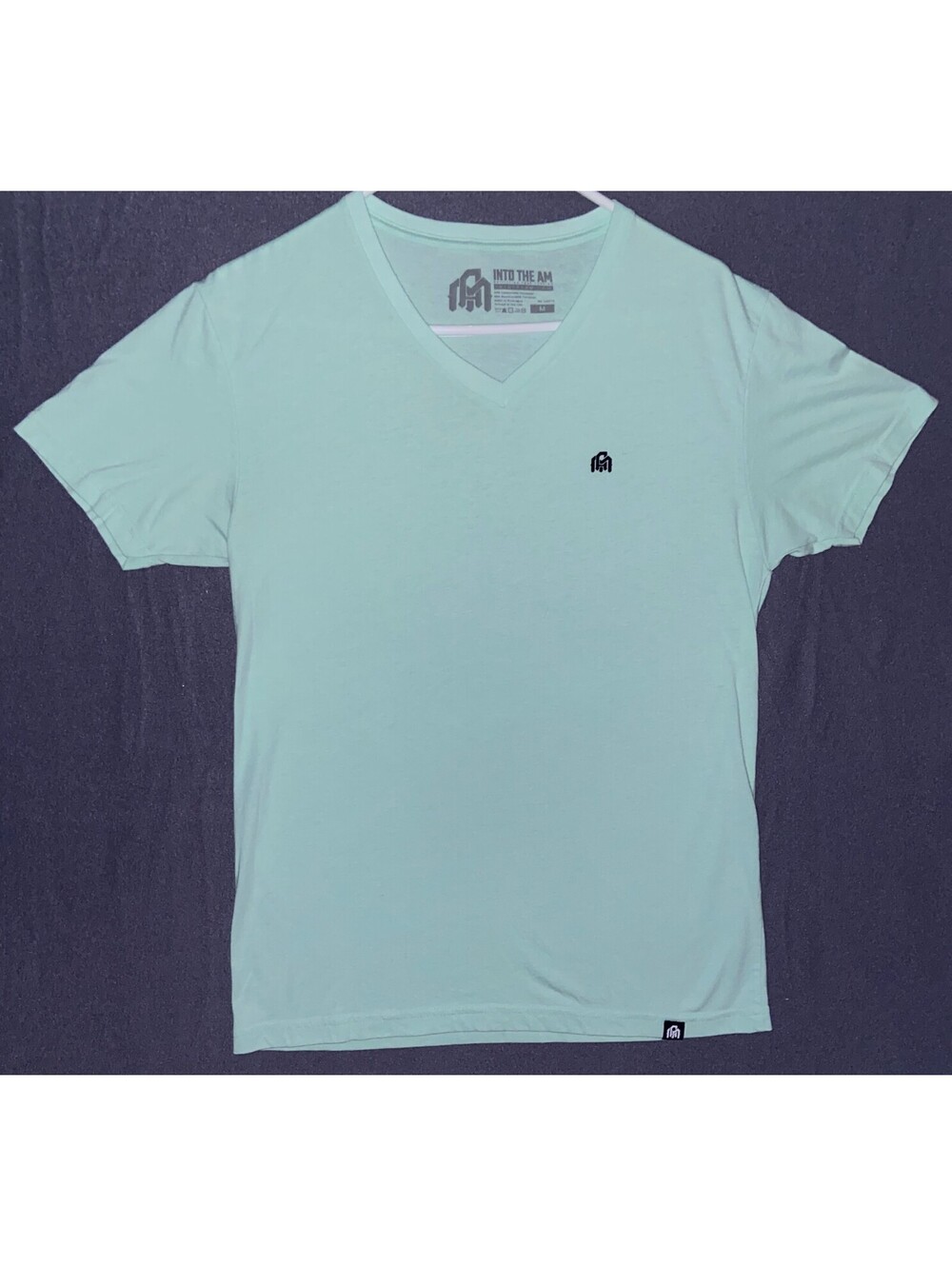 Into the AM Solid Mint Short Sleeve Cotton Blend T-Shirt Men's M Basic Essential